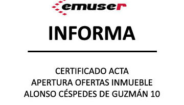 Certificado Acta del Consejo de Administración para la Apertura de Ofertas para la venta del inmueble en Calle Alonso Céspedes de Guzmán, 10, de Ciudad Real.